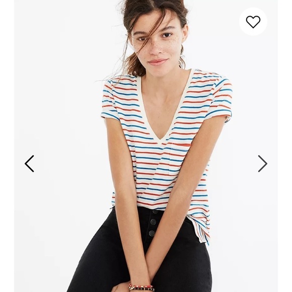 Madewell Whisper Cotton V-Neck Pocket Tee - Picture 2 of 4